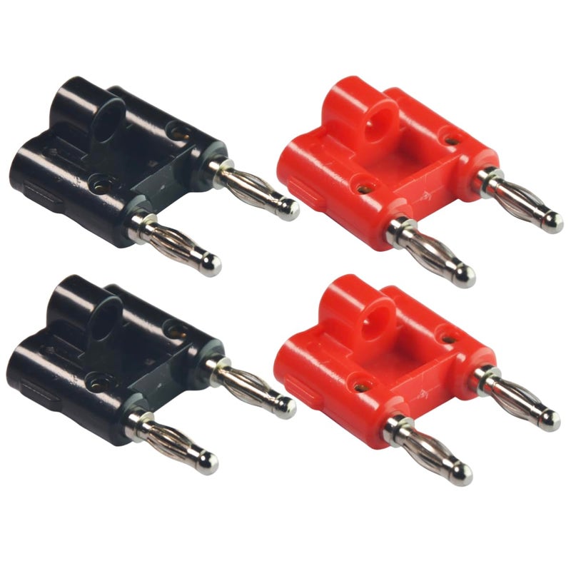 CESS Dual 2-Way Speaker Banana Plug Cable Connector - Banana Dual Plug (4 Pack) - Image 2